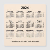 2024 Weißer Kalender der Antike von Janz 5x5 Magne Magnetkarte (Vorderseite)