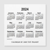 2024 Weißer Kalender von Janz 5x5 Magnet (Vorderseite)