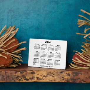 2024 Weißer Tischkalender von Janz 5x7 Fotoplatte