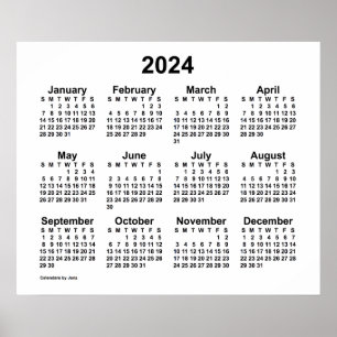2024 Weißer Wandkalender von Janz Poster
