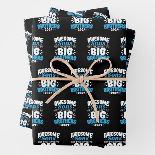 2024 werden Phantastische Söhne an Große Brüder ge Geschenkpapier Set (Beispiel)