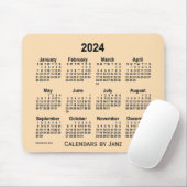 2024 Wheat Calendar von Janz Mouse Pad Mousepad (Mit Mouse)