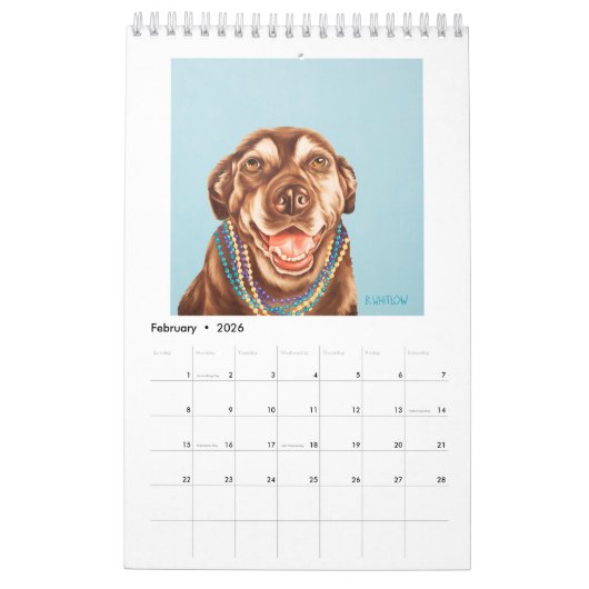 2024 Whimsical Dog Calendar - klein Kalender (Feb 2026)