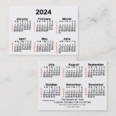 2024 White 52 Week Calendar by Janz Business Cards Visitenkarte (Vorne/Hinten)
