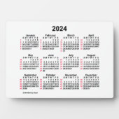 2024 White 52 Week ISO Desk Calendar by Janz 12x18 Fotoplatte (Vorderseite)