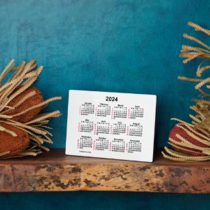2024 White 52 Week ISO Desk Calendar by Janz 12x18 Fotoplatte