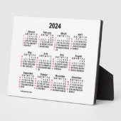 2024 White 52 Week ISO Desk Calendar by Janz 12x18 Fotoplatte (Seite)