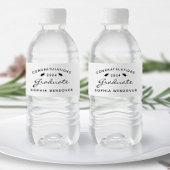 2024 White Black Script Cap Abschluss Wasserflaschenetikett