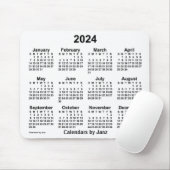 2024 White Calendar by Janz Mouse Pad Mousepad (Mit Mouse)