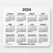 2024 White Calendar by Janz Mouse Pad Mousepad (Vorne)