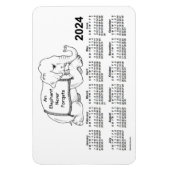 2024 White Elephant Calendar von Janz 4x6 Magnet (Vertikal)