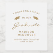 2024 White Gold Script Cap Abschluss Weinetikett (Einzelnes Label)