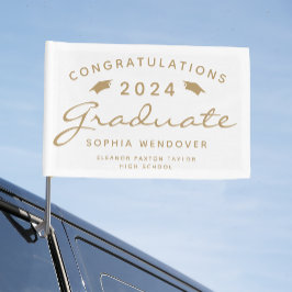2024 White Gold Script Caps Abschluss