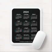 2024 White Neon 52 Week Calendar von Janz Mousepad (Mit Mouse)