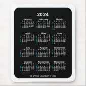 2024 White Neon 52 Week Calendar von Janz Mousepad (Vorne)