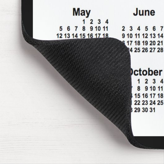 2024 White on Black Calendar by Janz Two Tone Mousepad (Ecke)
