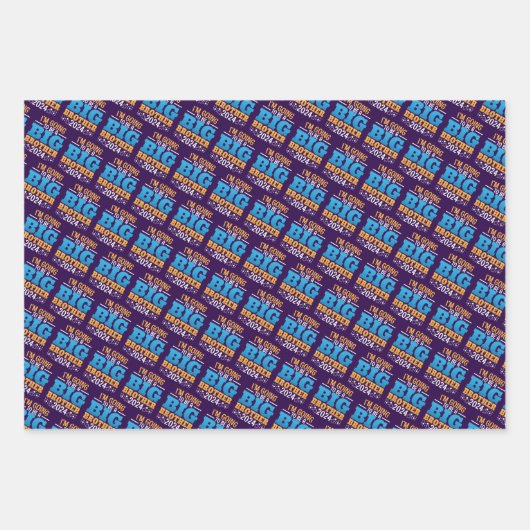 2024 wird ein großer Bruder sein Geschenkpapier Set (Vorderseite 3)