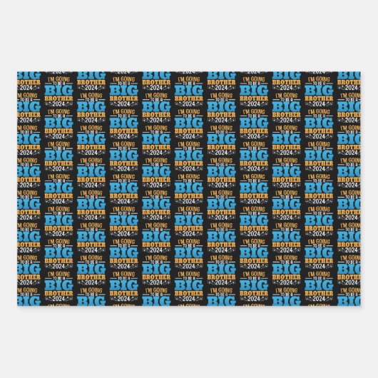 2024 wird ein großer Bruder sein Geschenkpapier Set (Vorderseite 2)