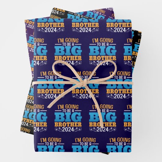 2024 wird ein großer Bruder sein Geschenkpapier Set (Beispiel)
