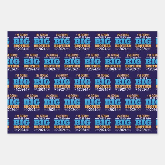 2024 wird ein großer Bruder sein Geschenkpapier Set (Vorderseite)