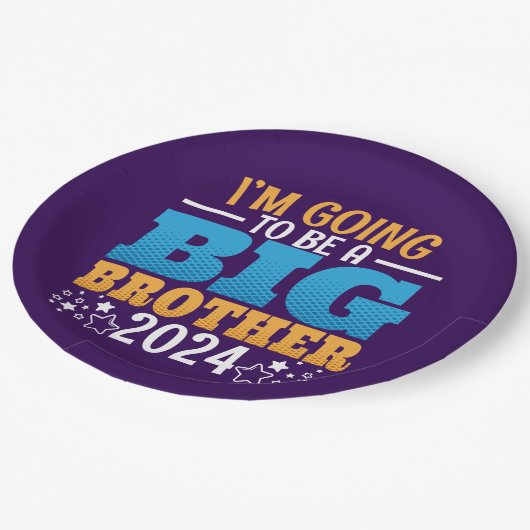 2024 wird ein großer Bruder sein Pappteller (Schrägansicht)