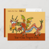 2024 Year of the Dragon Postkarte (Vorne/Hinten)