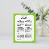 2024 Yellow Green 6 Month Mini Calendar von Janz Postkarte (Stehend Vorderseite)