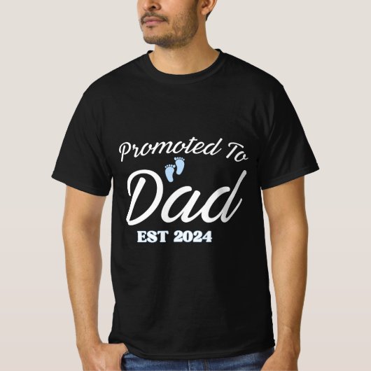 2024 zum Papa befördert T-Shirt (Vorderseite)