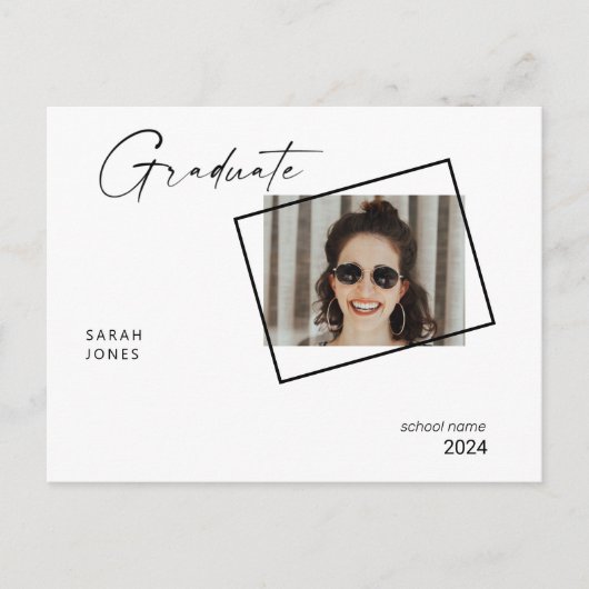 2024 zwei Fotocollage Graduation Party Postkarte (Vorderseite)