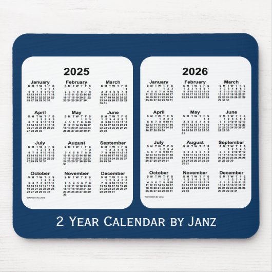 2025-2026 Police Box Blue 2 Year Calendar by Janz Mousepad (Vorne)