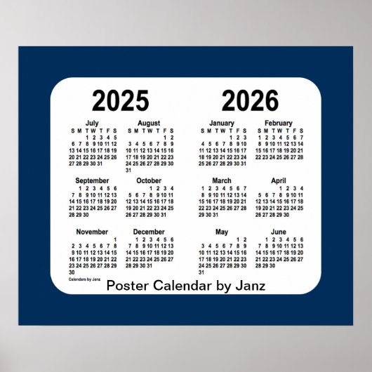 2025-2026 Police Box Blue School Calendar by Janz Poster (Vorne)
