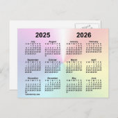 2025-2026 Rainbow Cloud Calendar by Janz Postkarte (Vorne/Hinten)