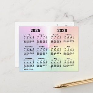 2025-2026 Regenbogen-Wolkenkalender von Janz Postkarte