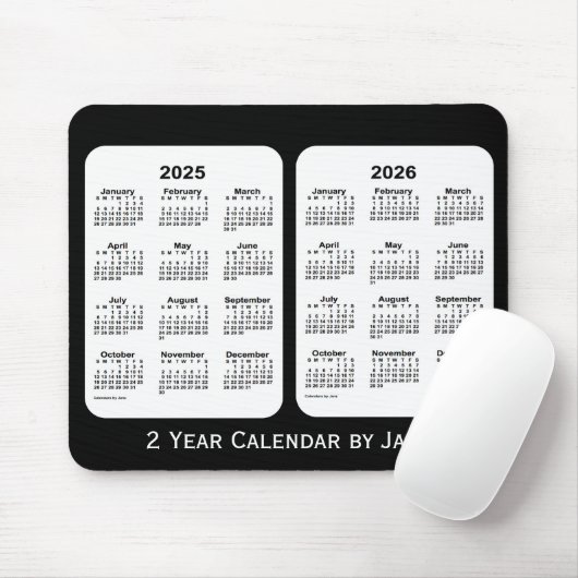 2025-2026 Schwarz-Weiß-Kalender von Janz Mousepad (Mit Mouse)