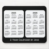 2025-2026 Schwarz-Weiß-Kalender von Janz Mousepad (Vorne)