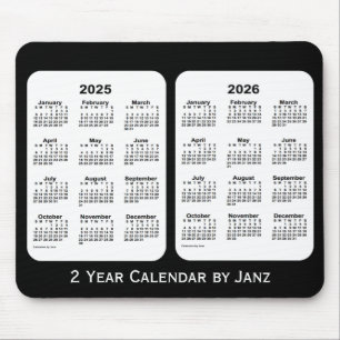 2025-2026 Schwarz-Weiß-Kalender von Janz Mousepad