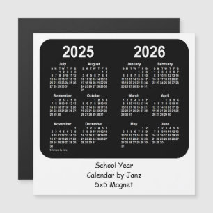 2025-2026 Schwarz-Weiß-Schulkalender von Janz Magnetkarte