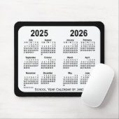 2025-2026 Schwarz-Weiß-Schulkalender von Janz Mousepad (Mit Mouse)