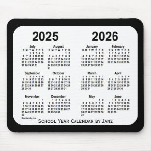 2025-2026 Schwarzweiss-Schulkalender durch Janz Mousepad