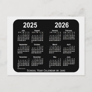 2025-2026 Smokey Neon School Year Calendar by Janz Postkarte