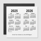 2025-2026 Weißer Schuljahreskalender von Janz Magnetkarte (Vorne/Hinten)