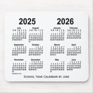 2025-2026 Weißer Schulkalender von Janz Mousepad