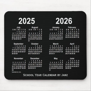 2025-2026 weißer Schulneonkalender durch Janz Mousepad