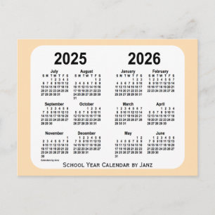 2025-2026 Wheat Mini School Calendar by Janz Postkarte