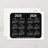 2025-2026 White Neon School Calendar von Janz Postkarte (Vorne/Hinten)