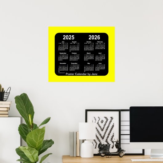 2025-2026 Yellow Neon School Year Calendar by Janz Poster (Heimbüro)