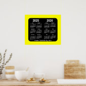 2025-2026 Yellow Neon School Year Calendar by Janz Poster (Küche)