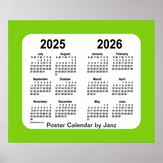 2025-2026 Yellowgreen School Calendar by Janz Poster (Vorne)