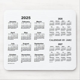 2025-2027 Weißer Dreijahreskalender von Janz Mousepad