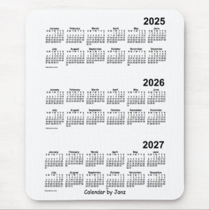 2025-2027 Weißer Dreijahreskalender von Janz Mousepad